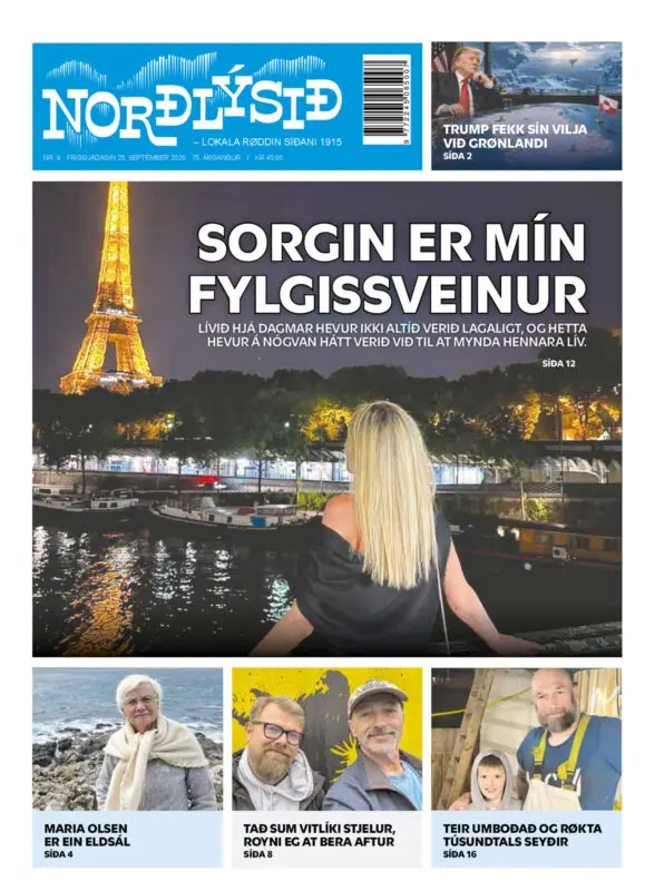 Forsíða á Norðlýsið 2026 – nr. 9 – (tunnilsblað)