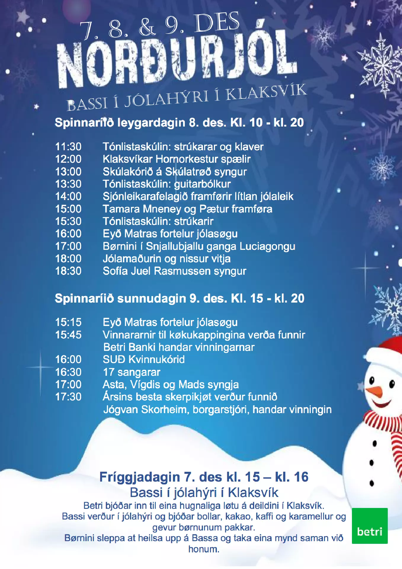 Skráin fyri Norðurjól 2018