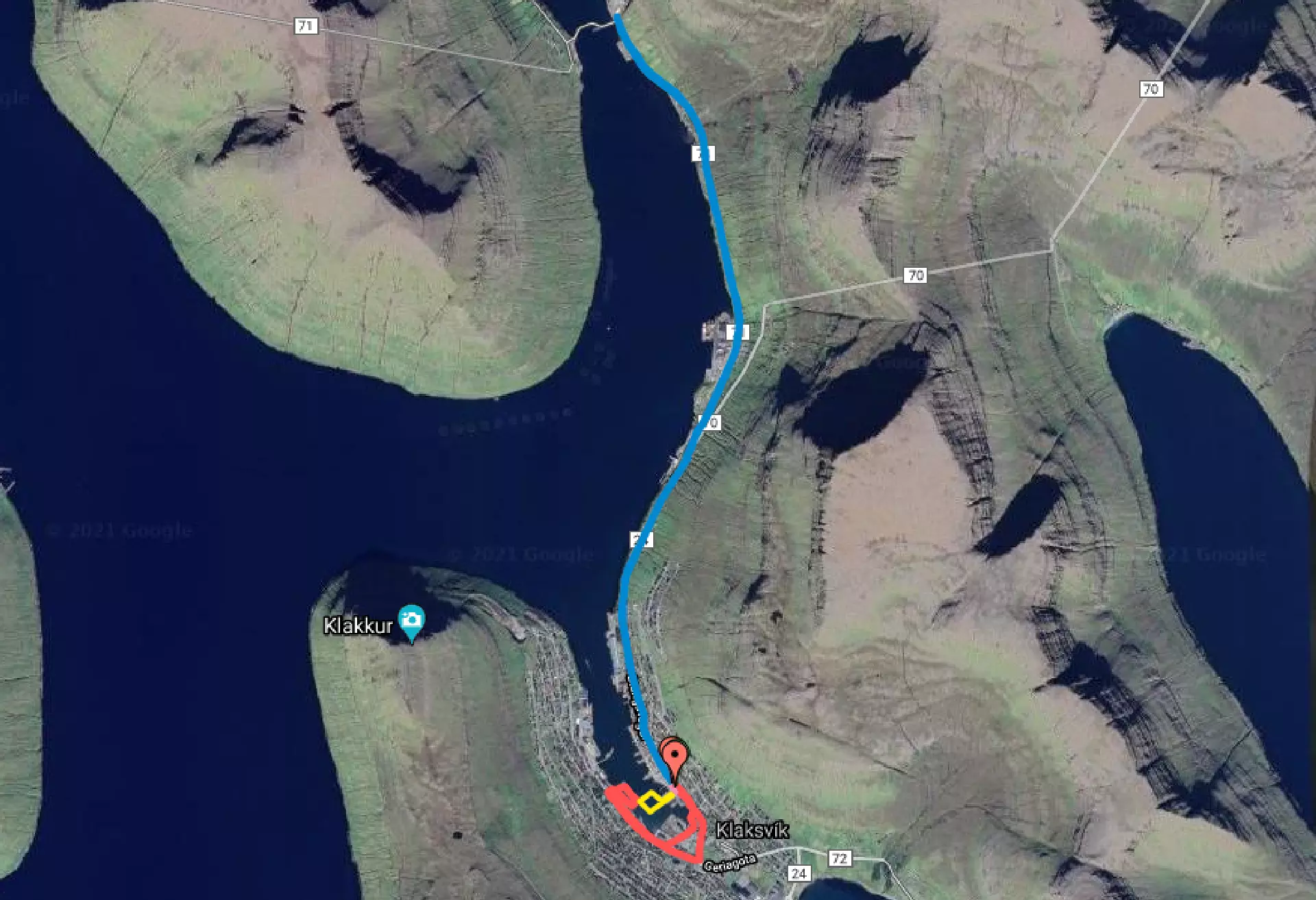 Styttri teinurin verður helvtina av hesum.