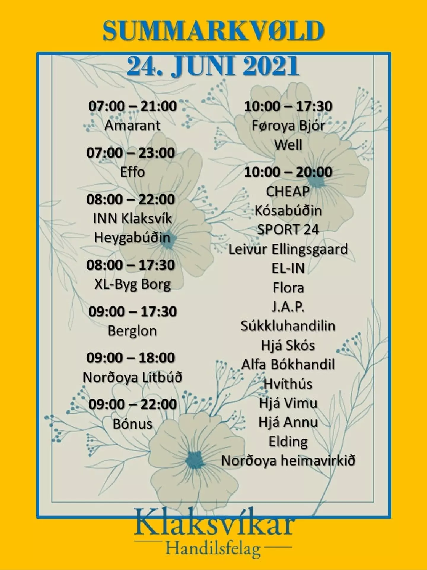 Upplatingartíðir í kvøld