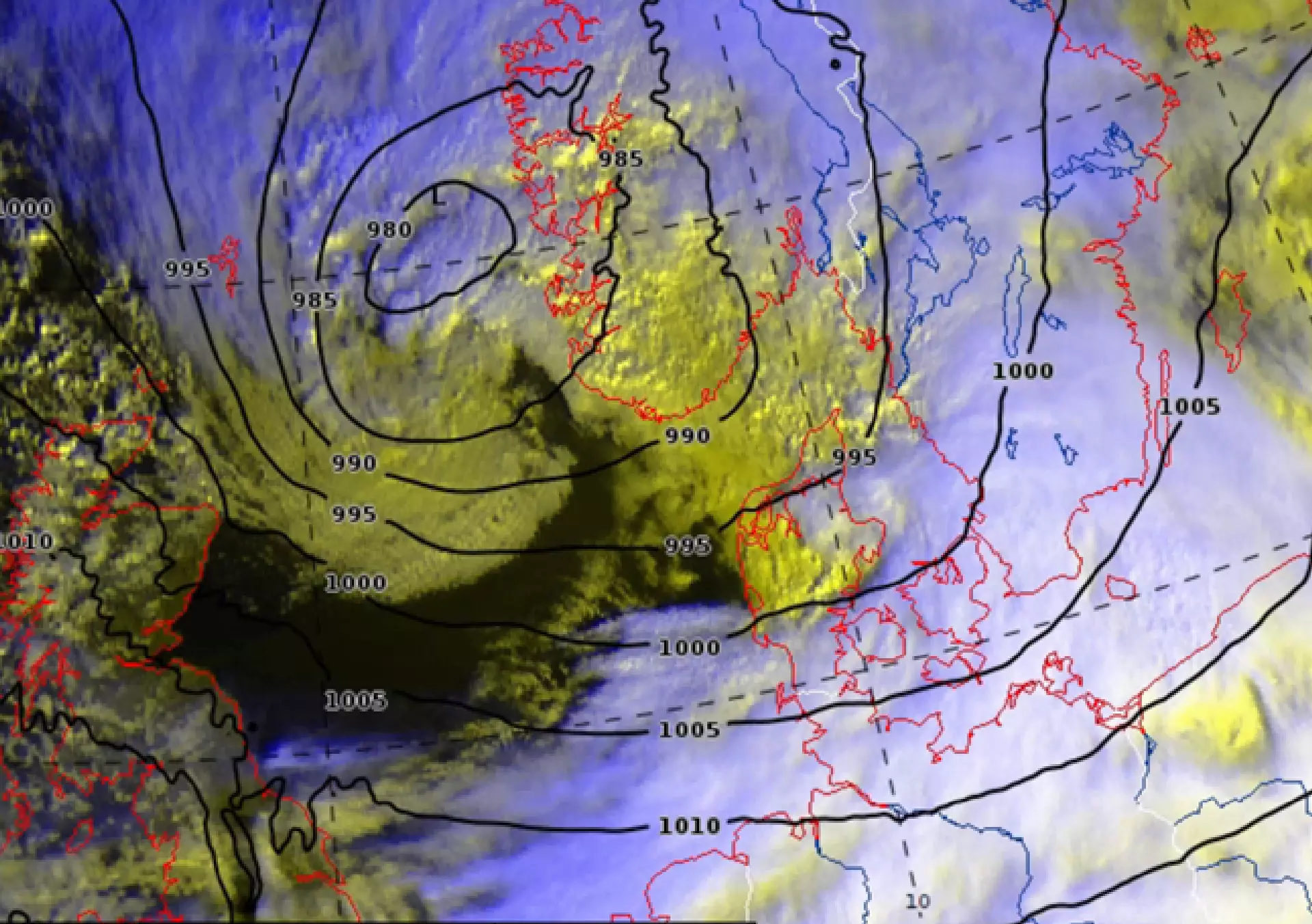 Myndin vísir, hvar Otto var kl. 09.45 á leiðini millum Hetland og Suðurnorra.