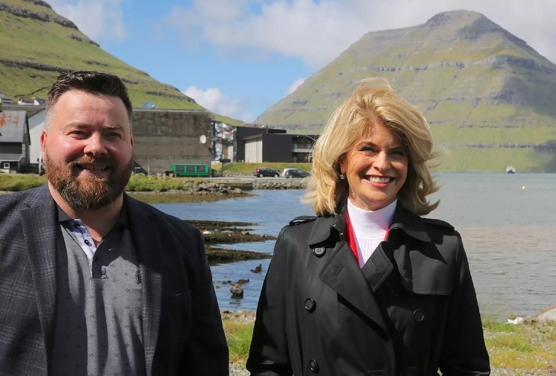 Carla Sands, amerikonsk sendikvinna í Danmark, vitjaði Klaksvík í 2020