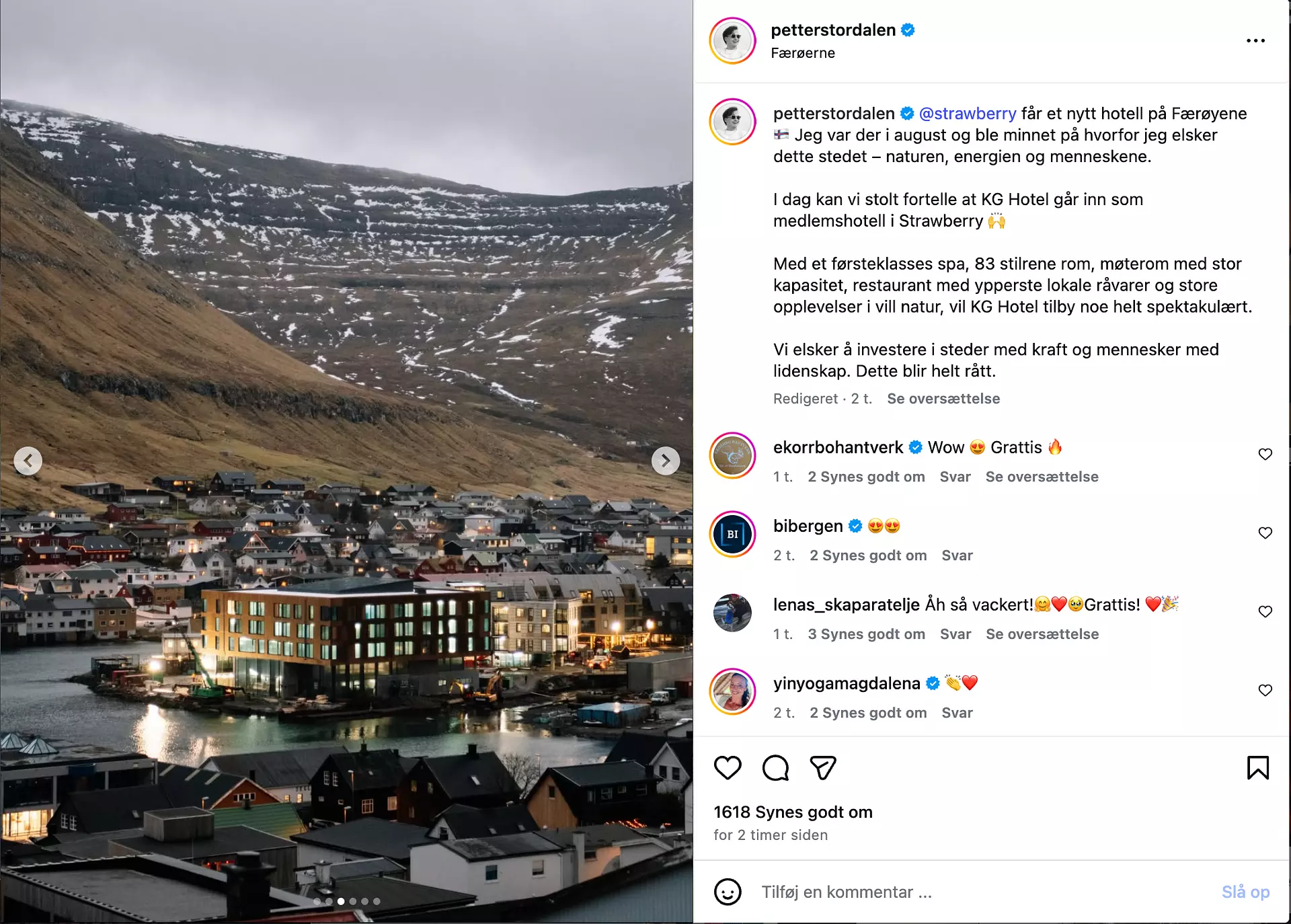 Mynd av instagram vanganum hjá Petter Stordalen